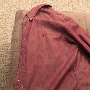 Maroon Ralph Lauren button up shirt